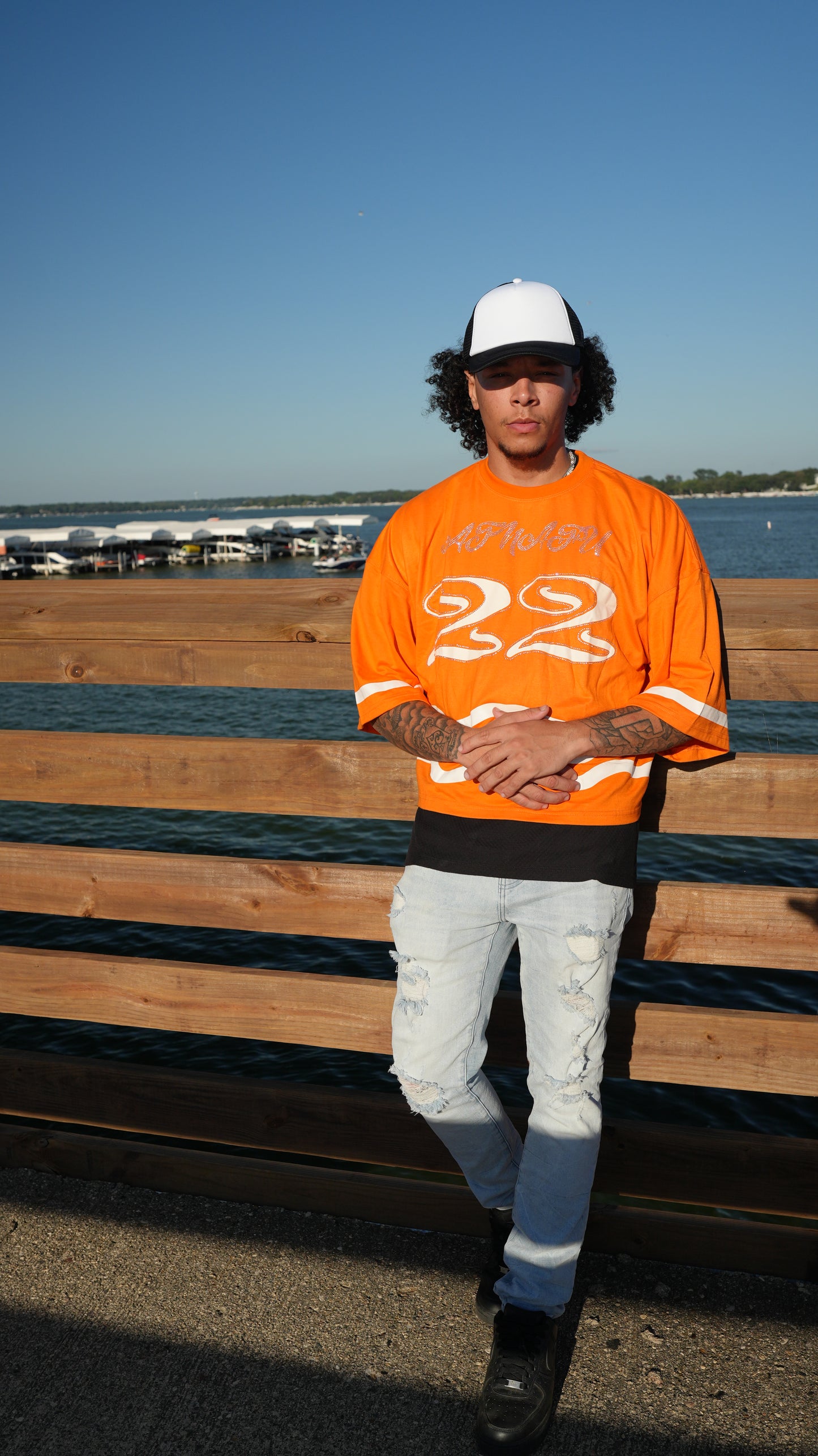 "Atnafu" Orange Cropped Tee