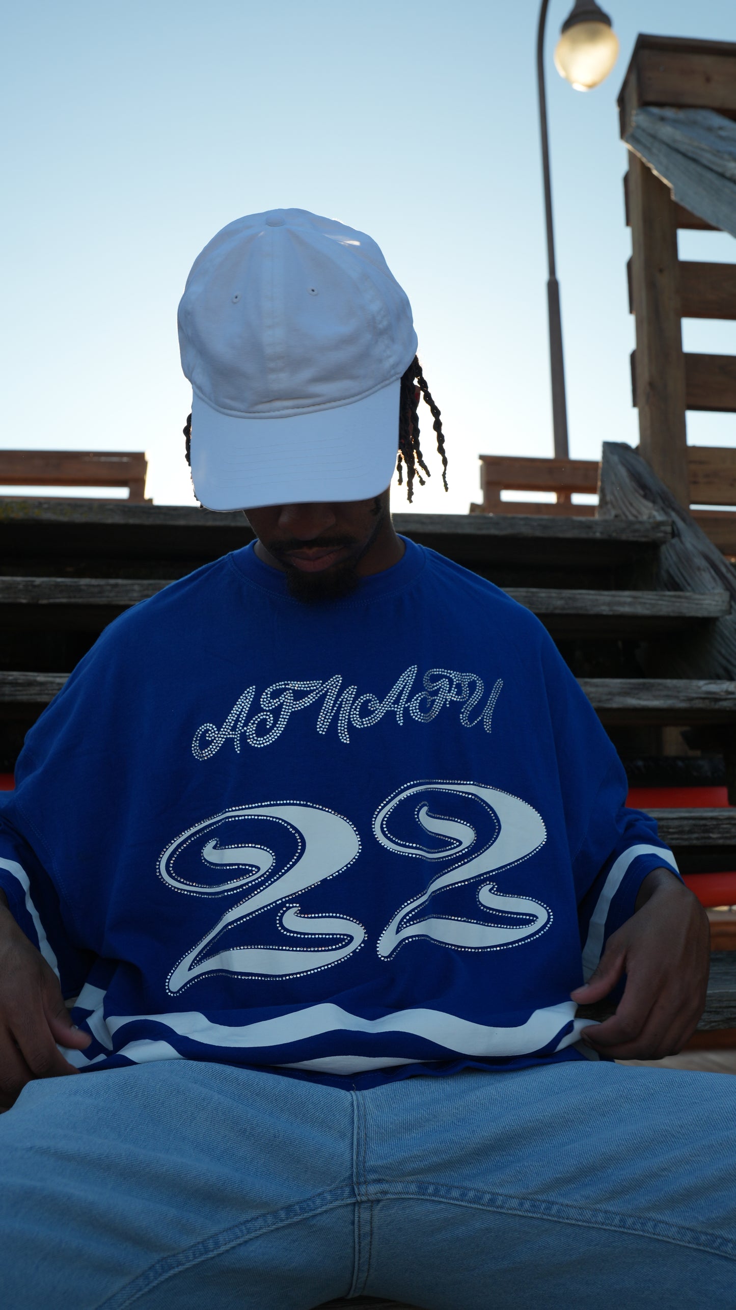 "Atnafu" Blue Cropped Tees