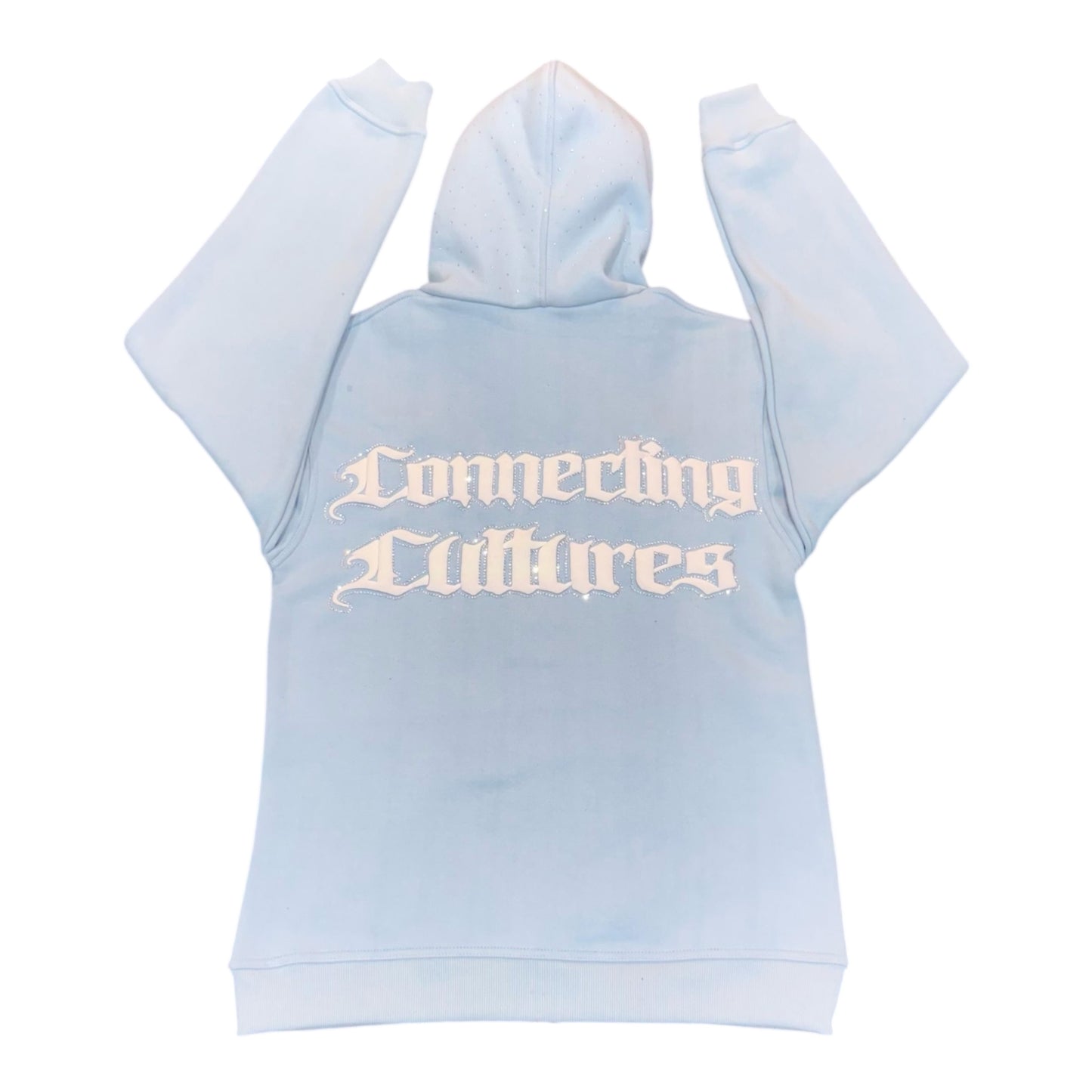 Baby Blue Rhinestone Zip-Up Hoodie