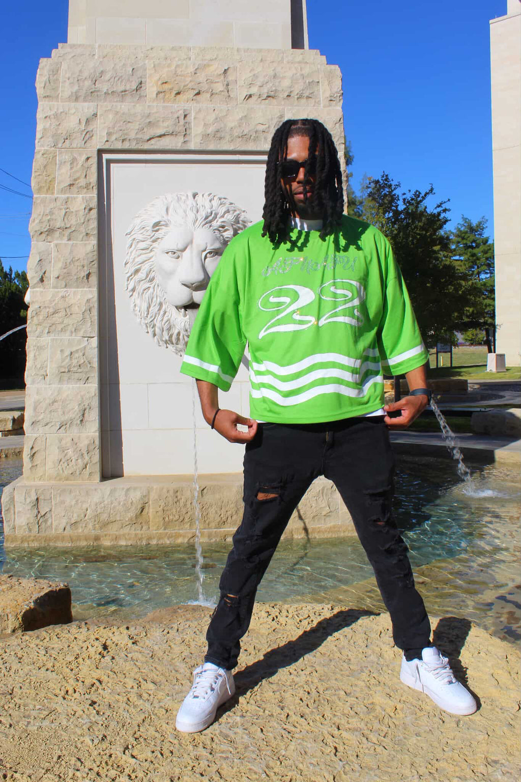 "Atnafu" Light Green Cropped Tees