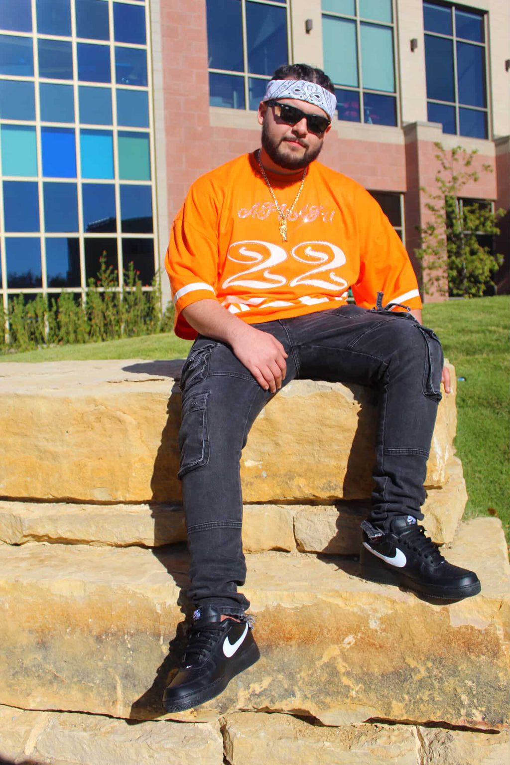 "Atnafu" Orange Cropped Tee