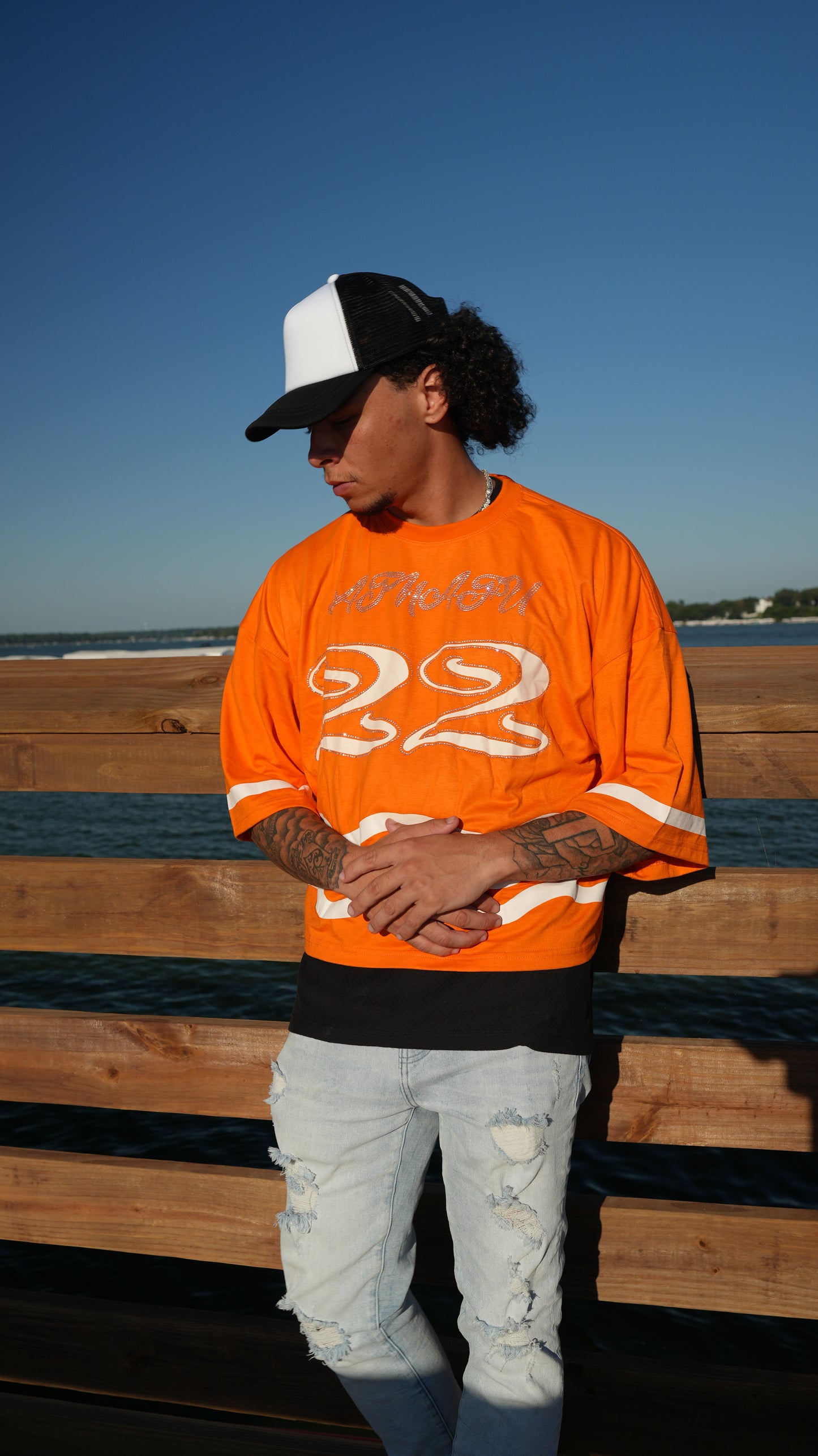 "Atnafu" Orange Cropped Tee