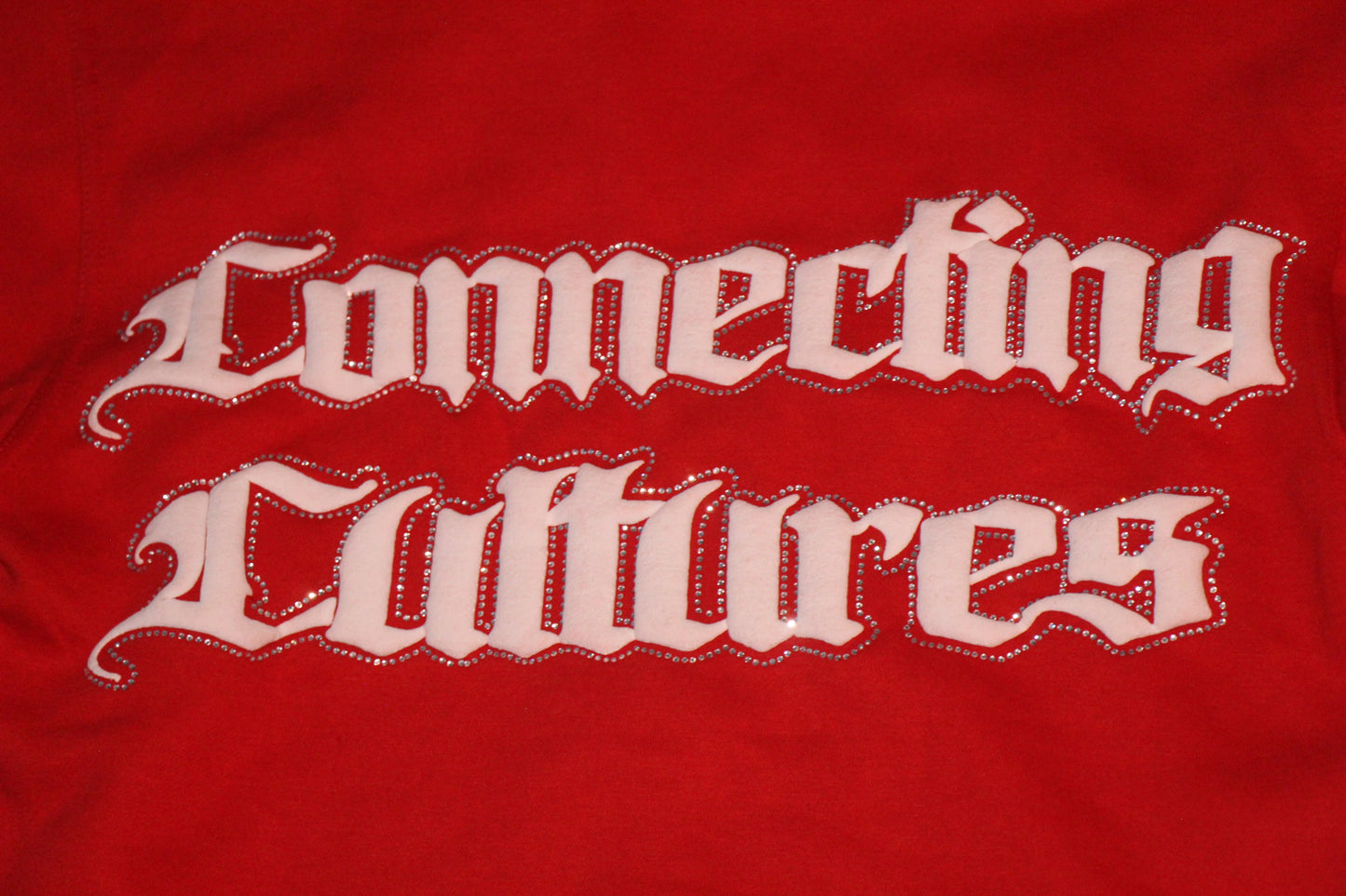 Red Rhinestone Zip-up Hoodie