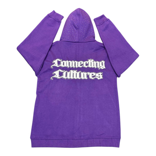 Purple Rhinestone Zip-Up Hoodie