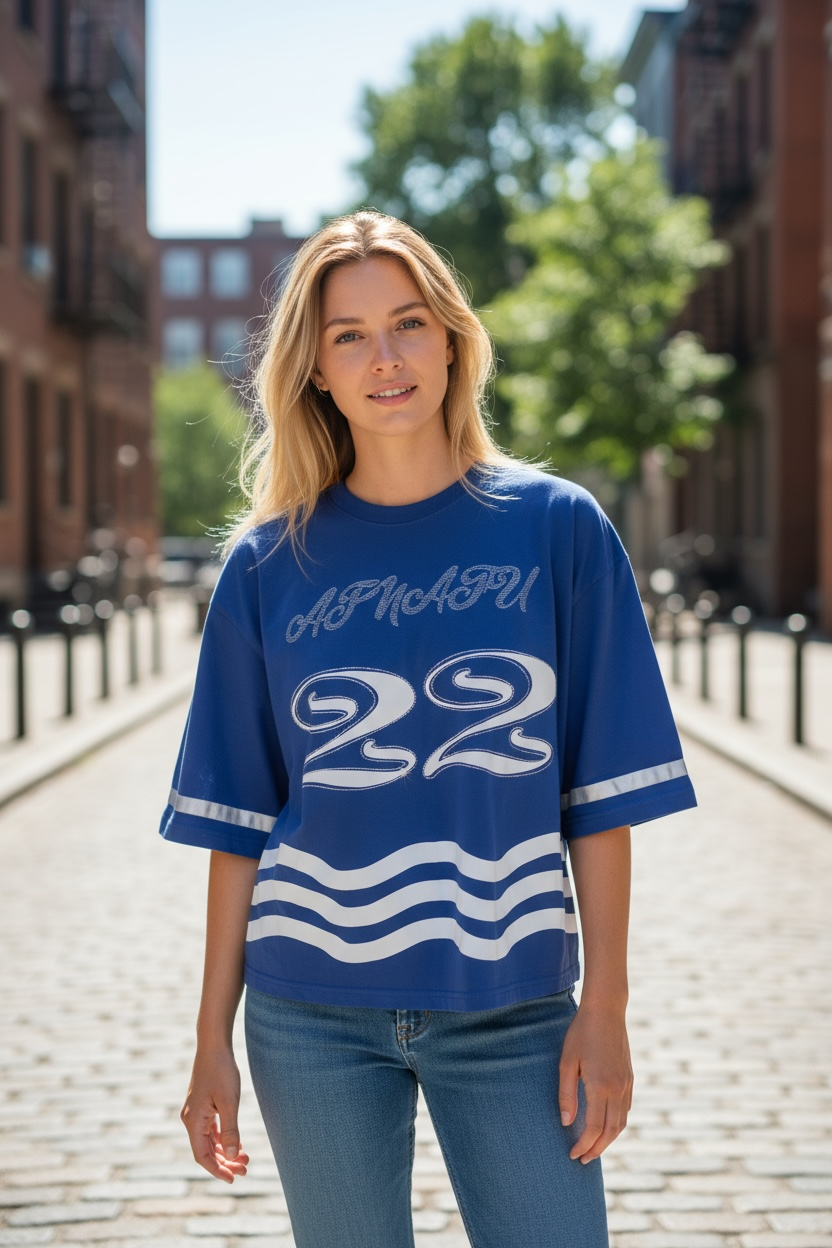 "Atnafu" Blue Cropped Tees